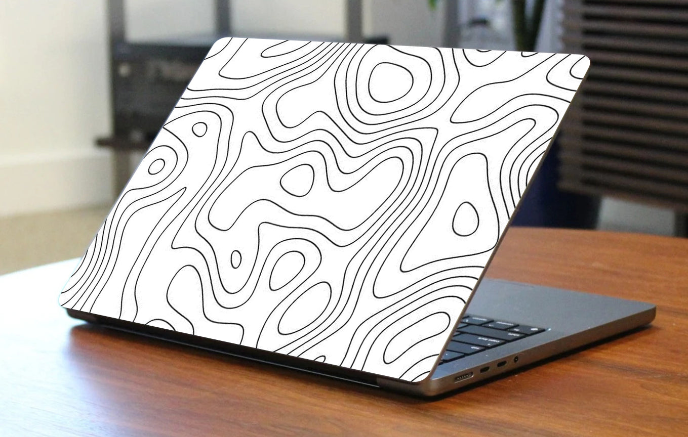 Topology B/W Wave Laptop 3M Material Skins