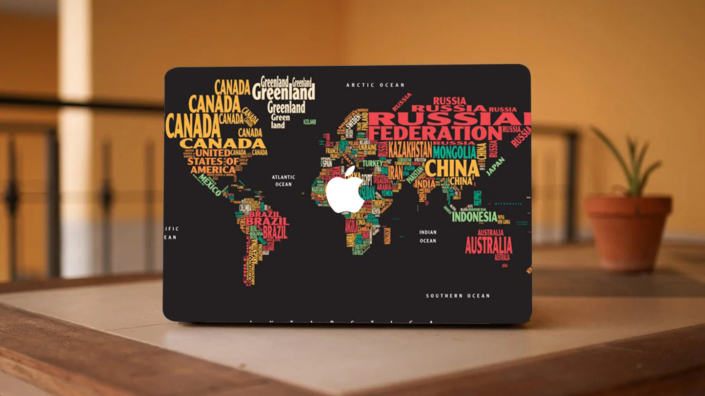 World Map Laptop 3M Premium Skins