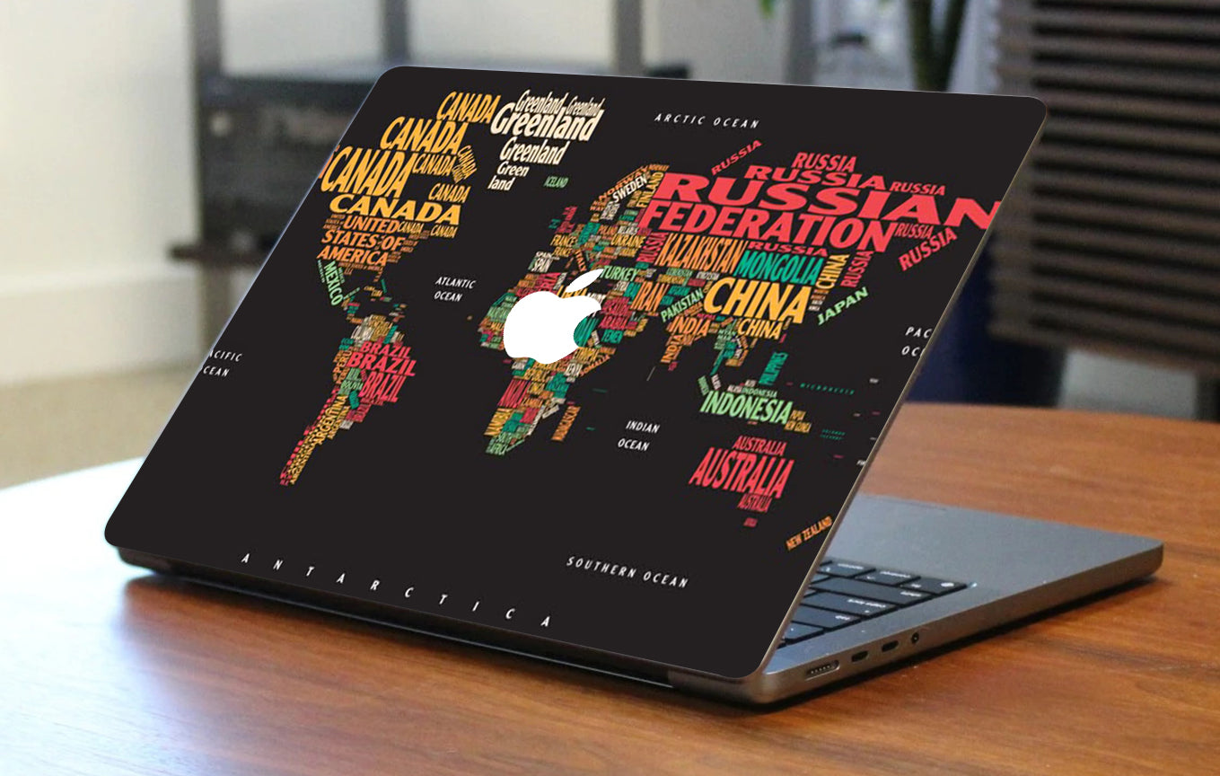 World Map Laptop 3M Premium Skins