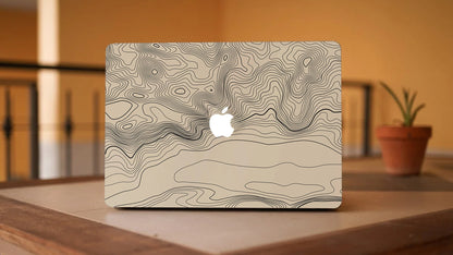Wooden Topology Wave Laptop 3M Material Skins